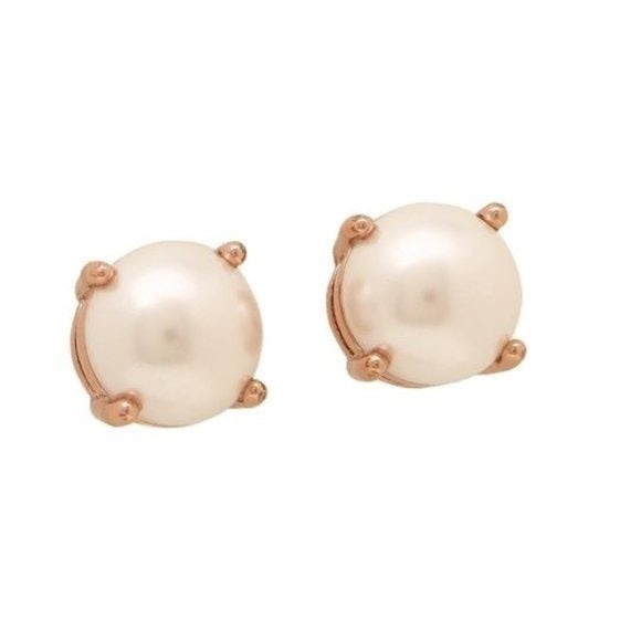 kate spade Jewelry - Authentic New Kate Spade Rose Gold Pearl Earrings